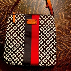 Kate Spade Victoria crossbody chocolate canvas